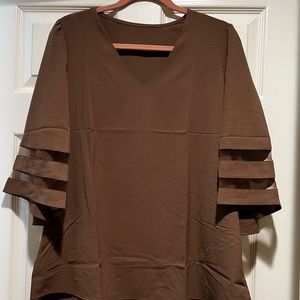 Brown pull over blouse